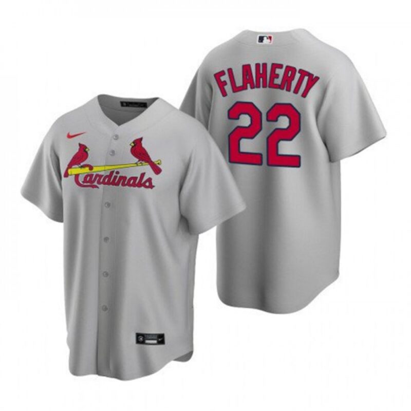 6863a22561505_1 Men's St. Louis Cardinals #22 Jack Flaherty Grey Cool Base Stitched Jersey