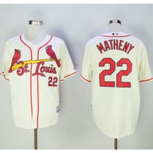 6863a22d1f503_1 Cardinals #22 Mike Matheny Cream Cool Base Stitched MLB Jersey