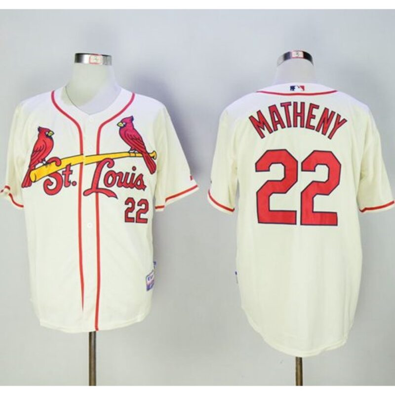6863a22d1f503_1 Cardinals #22 Mike Matheny Cream Cool Base Stitched MLB Jersey