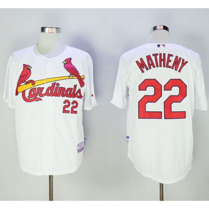 6863a230b55a7_1 Cardinals #22 Mike Matheny White Cool Base Stitched MLB Jersey