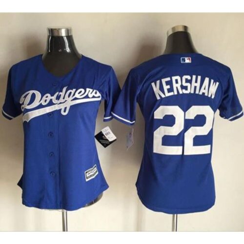 6863a289ac5ee_1 Dodgers #22 Clayton Kershaw Blue Women's Alternate Stitched MLB Jersey