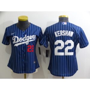 6863a28c90103_1 Women's Los Angeles Dodgers #22 Clayton Kershaw Blue Stitched Baseball Jersey(Run Small)