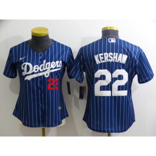 6863a28c90103_1 Women's Los Angeles Dodgers #22 Clayton Kershaw Blue Stitched Baseball Jersey(Run Small)