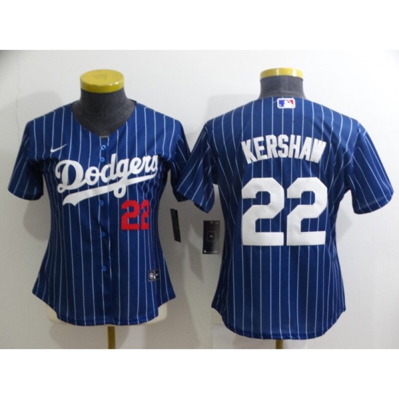 6863a28c90103_1 Women's Los Angeles Dodgers #22 Clayton Kershaw Blue Stitched Baseball Jersey(Run Small)