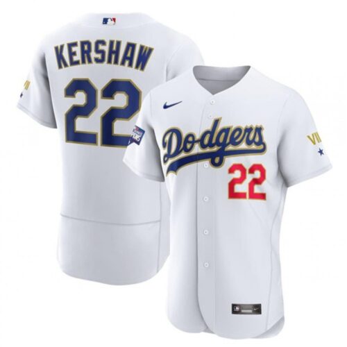6863a2bddf248_1 Women's Los Angeles Dodgers #22 Clayton Kershaw White Gold Championship Stitched MLB Jersey(Run Small)
