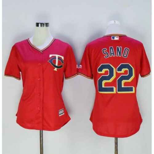 6863a2c67a1d9_1 Twins #22 Miguel Sano Red Women's Alternate Stitched MLB Jersey