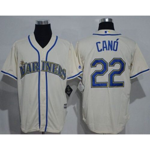 6863a2d3ec9af_1 Mariners #22 Robinson Cano Cream New Cool Base Stitched MLB Jersey