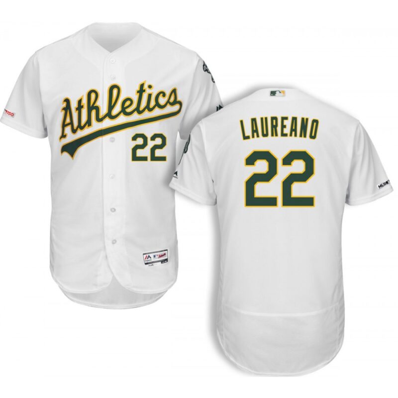 6863a30309b7c_1 Men's Oakland Athletics #22 Ramon Laureano White Flex Base MLB Stitched Jersey