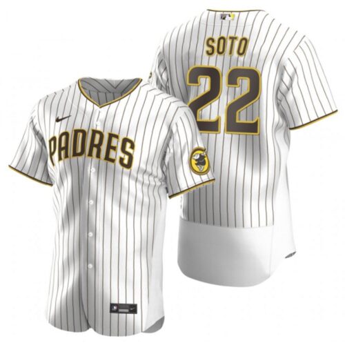 6863a3382b84f_1 Men's San Diego Padres #22 Juan Soto White Flex Base Stitched Baseball Jersey