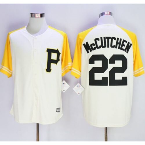 6863a35868cbf_1 Pirates #22 Andrew McCutchen Cream/Gold Exclusive New Cool Base Stitched MLB Jersey