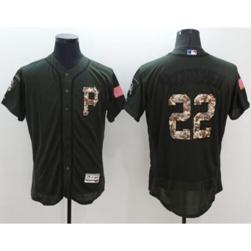 6863a362d758b_1 Pirates #22 Andrew McCutchen Green Flexbase Authentic Collection Salute to Service Stitched MLB Jersey