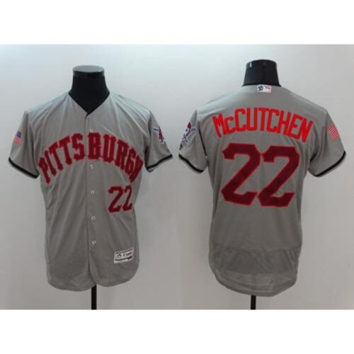 6863a379b80ce_1 Pirates #22 Andrew McCutchen Grey Fashion Stars & Stripes Flexbase Authentic Stitched MLB Jersey