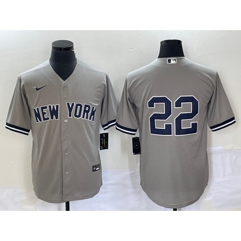 6863a38c04801_1 Men's New York Yankees #22 Harrison Bader Gray Cool Base Stitched Baseball Jersey