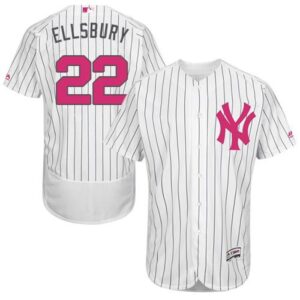 6863a3a6b48db_1 Yankees #22 Jacoby Ellsbury White Strip Flexbase Authentic Collection 2016 Mother's Day Stitched MLB Jersey