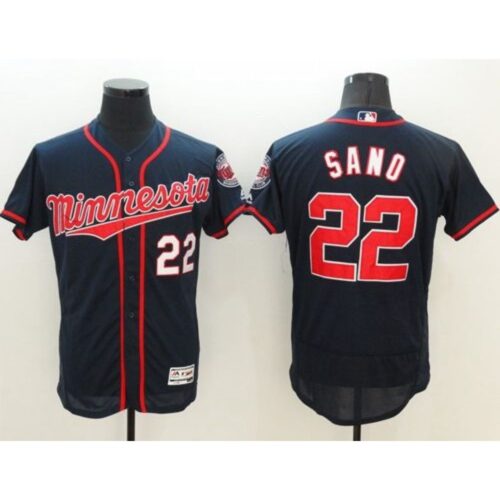6863a3cba5b73_1 Twins #22 Miguel Sano Navy Blue Flexbase Authentic Collection Stitched MLB Jersey