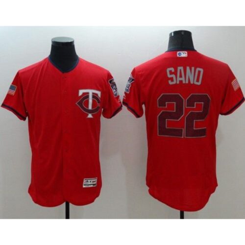6863a3d788dc3_1 Twins #22 Miguel Sano Red Fashion Stars & Stripes Flexbase Authentic Stitched MLB Jersey