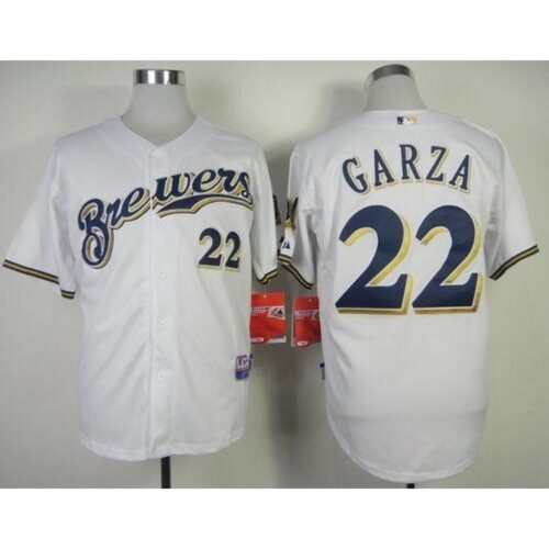 6863a413a2c01_1 Brewers #22 Matt Garza White Cool Base Stitched MLB Jersey