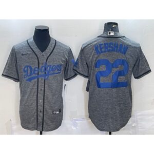 6863a42d0ba3a_1 Men's Los Angeles Dodgers #22 Clayton Kershaw Grey Cool Base Stitched Jersey