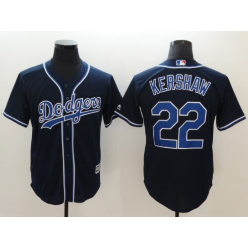 6863a43fbc887_1 Men's Los Angeles Dodgers #22 Clayton Kershaw Navy Cool Base Stitched MLB Jersey