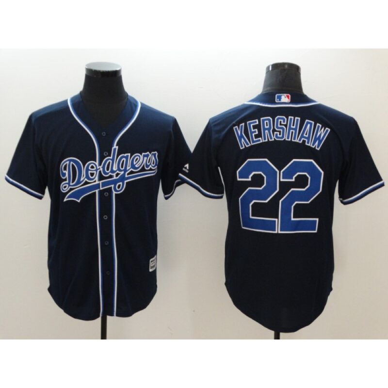 6863a43fbc887_1 Men's Los Angeles Dodgers #22 Clayton Kershaw Navy Cool Base Stitched MLB Jersey