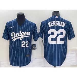 6863a4530ceaf_1 Men's Los Angeles Dodgers #22 Clayton Kershaw Navy Cool Base Stitched Baseball Jersey