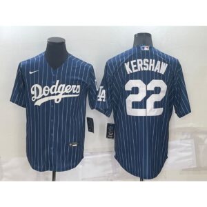 6863a45681543_1 Men's Los Angeles Dodgers #22 Clayton Kershaw Navy Cool Base Stitched Baseball Jersey