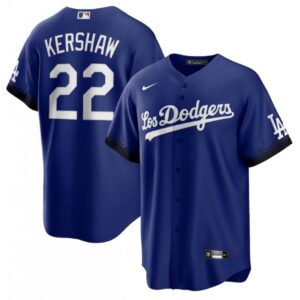 6863a473dd91d_1 Men's Los Angeles Dodgers #22 Clayton Kershaw 2021 Royal City Connect Cool Base Stitched Baseball Jersey