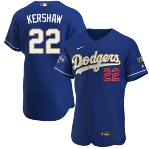 6863a4776bb02_1 Men's Los Angeles Dodgers #22 Clayton Kershaw Royal Blue Championship Flex Base Sttiched MLB Jersey