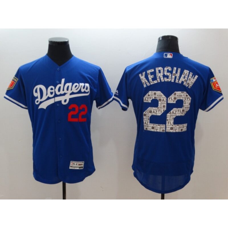 6863a47e9733d_1 Men's Los Angeles Dodgers #22 Clayton Kershaw Royal 2018 Spring Training Flexbase Stitched MLB Jersey