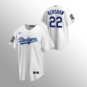6863a48e0252c_1 Men's Los Angeles Dodgers #22 Clayton Kershaw White 2020 World Series Bound stitched Jersey