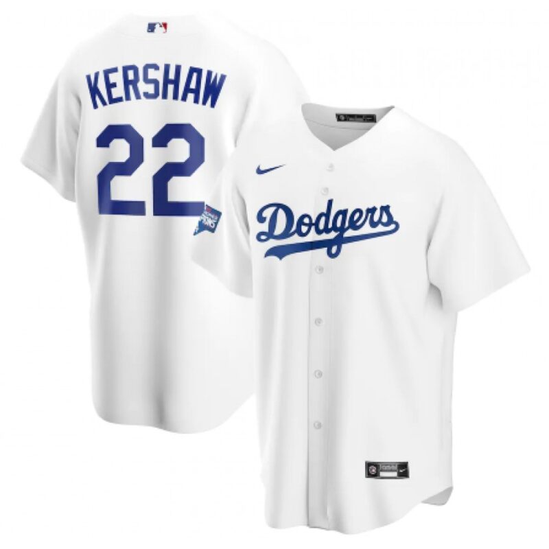 6863a4a7567ea_1 Men's Los Angeles Dodgers #22 Clayton Kershaw White 2020 World Series Champions Home Patch Cool Base Stitched Jersey