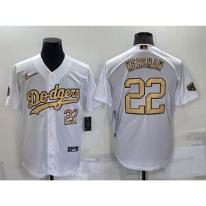 6863a4aeb7634_1 Men's Los Angeles Dodgers #22 Clayton Kershaw 2022 All-Star White Cool Base Stitched Baseball Jersey