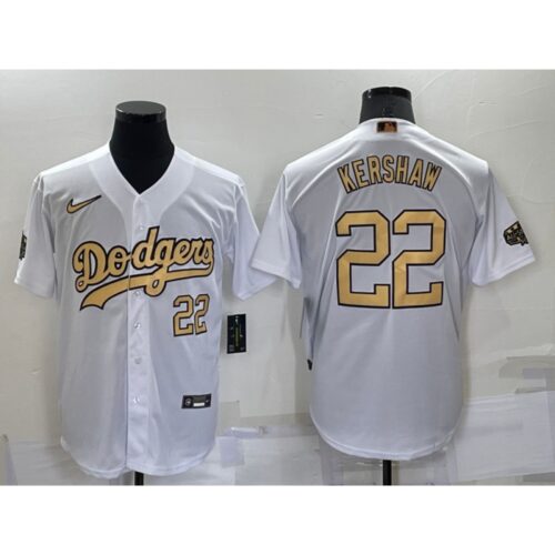 6863a4aeb7634_1 Men's Los Angeles Dodgers #22 Clayton Kershaw 2022 All-Star White Cool Base Stitched Baseball Jersey