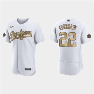 6863a4b2bb8e0_1 Men's Los Angeles Dodgers #22 Clayton Kershaw 2022 All-Star White Flex Base Stitched Baseball Jersey
