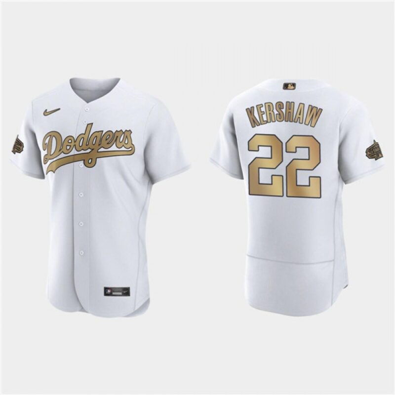 6863a4b2bb8e0_1 Men's Los Angeles Dodgers #22 Clayton Kershaw 2022 All-Star White Flex Base Stitched Baseball Jersey