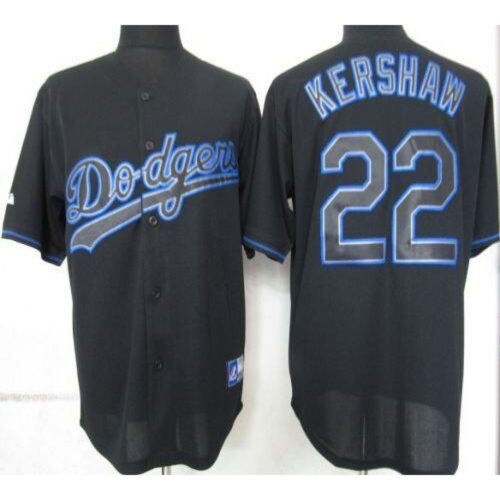 6863a51160eb9_1 Dodgers #22 Clayton Kershaw Black Fashion Stitched MLB Jersey