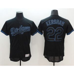 6863a5152212d_1 Dodgers #22 Clayton Kershaw Black Fashion Flexbase Authentic Collection Stitched MLB Jersey