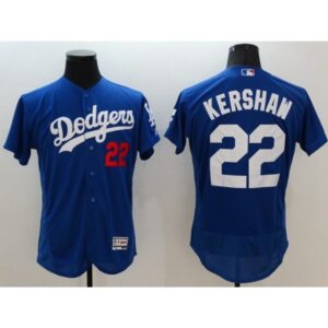 6863a52c74b61_1 Dodgers #22 Clayton Kershaw Blue Flexbase Authentic Collection Stitched MLB Jersey