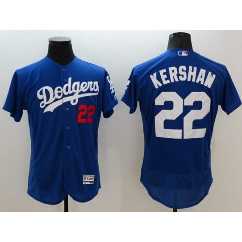 6863a52c74b61_1 Dodgers #22 Clayton Kershaw Blue Flexbase Authentic Collection Stitched MLB Jersey