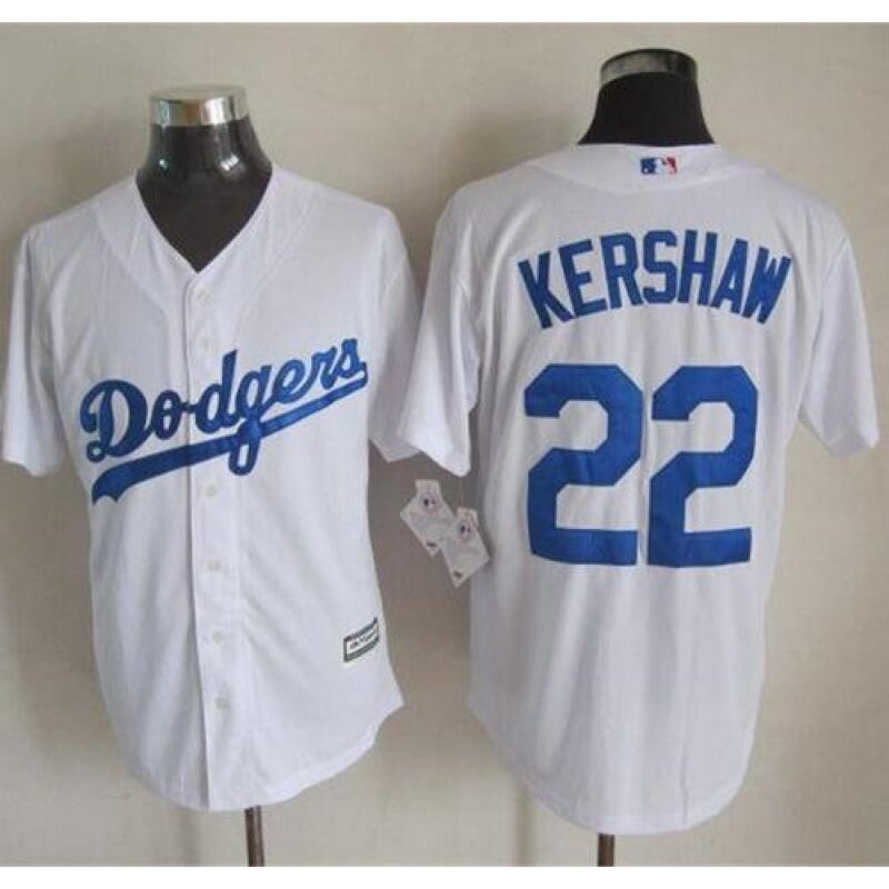 6863a551a921b_1 Dodgers #22 Clayton Kershaw White New Cool Base Stitched MLB Jersey