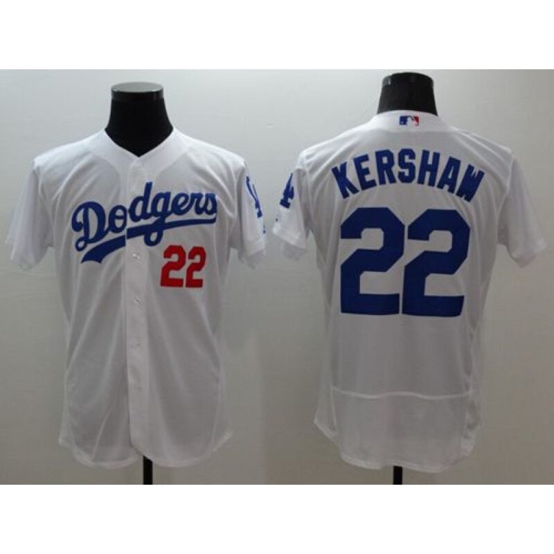 6863a55e32757_1 Dodgers #22 Clayton Kershaw White Flexbase Authentic Collection Stitched MLB Jersey
