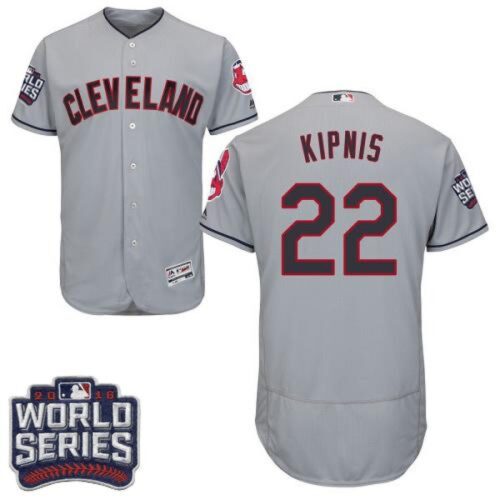 6863a616c38af_1 indians #22 Jason Kipnis Grey Flexbase Authentic Collection 2016 World Series Bound Stitched MLB Jersey