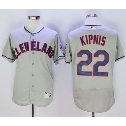 6863a61a4ded9_1 indians #22 Jason Kipnis Grey Flexbase Authentic Collection Stitched MLB Jersey