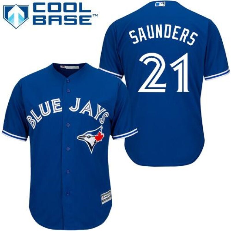 6863a686b740a_1 Blue Jays #21 Michael Saunders Blue Cool Base Stitched Youth MLB Jersey