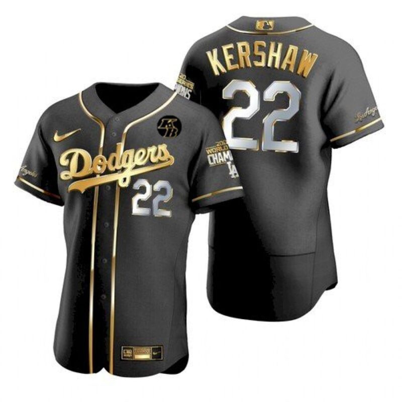 6863a6a5a0e16_1 Men's Los Angeles Dodgers #22 Clayton Kershaw 2020 World Series Champions Black Golden Sttiched MLB Jersey