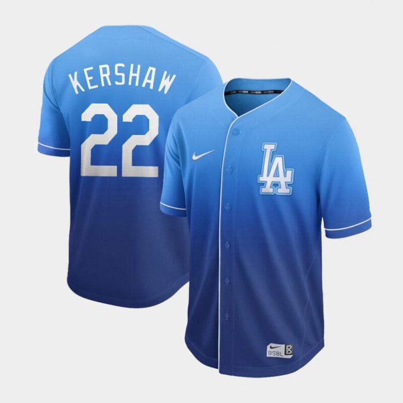 6863a6b850a03_1 Men's Los Angeles Dodgers #22 Clayton Kershaw Blue Fade Cooperstown Collection Legend Stitched MLB Jersey
