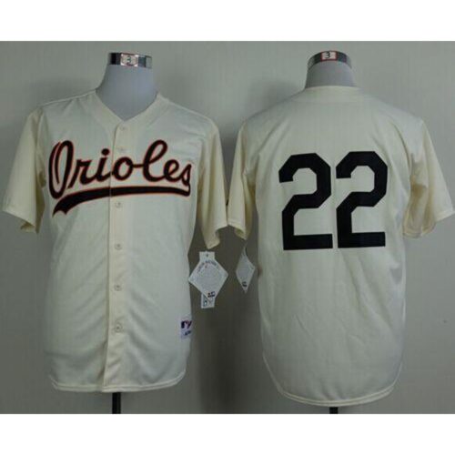 6863a6c318490_1 Orioles #22 Jim Palmer Cream 1954 Turn Back The Clock Stitched MLB Jersey