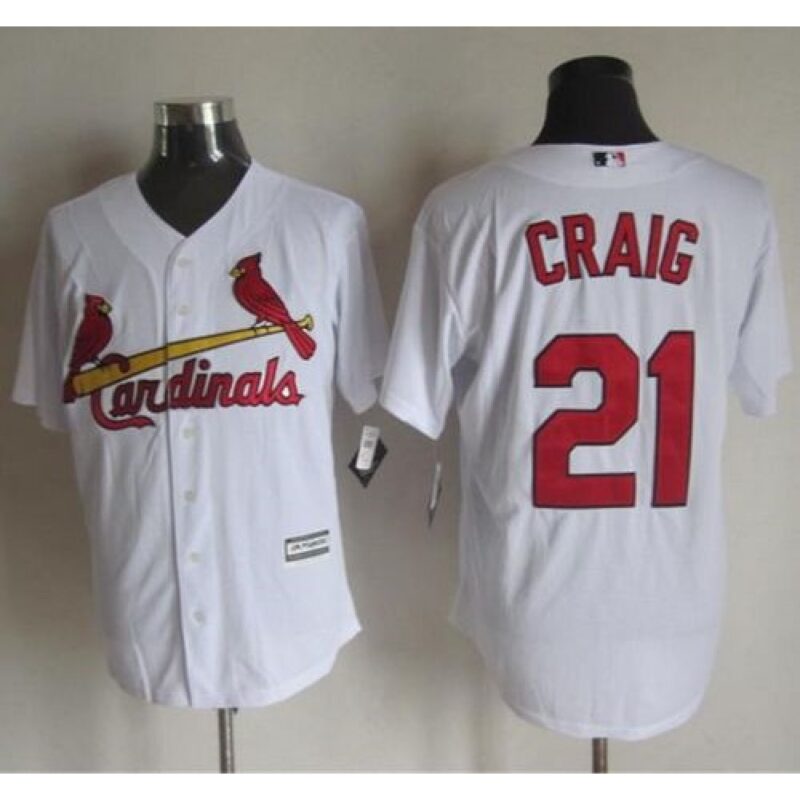 6863a6fbb3e54_1 Cardinals #21 Allen Craig White New Cool Base Stitched MLB Jersey