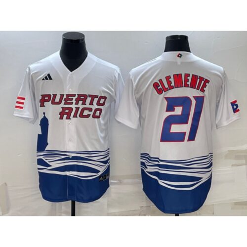 6863a70b8b8b3_1 Men's Puerto Rico Baseball #21 Roberto Clemente 2023 White World Baseball Classic Stitched Jersey