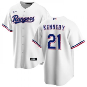 6863a72977e1f_1 Men's Texas Rangers #21 ian Kennedy White Cool Base Stitched Baseball Jersey